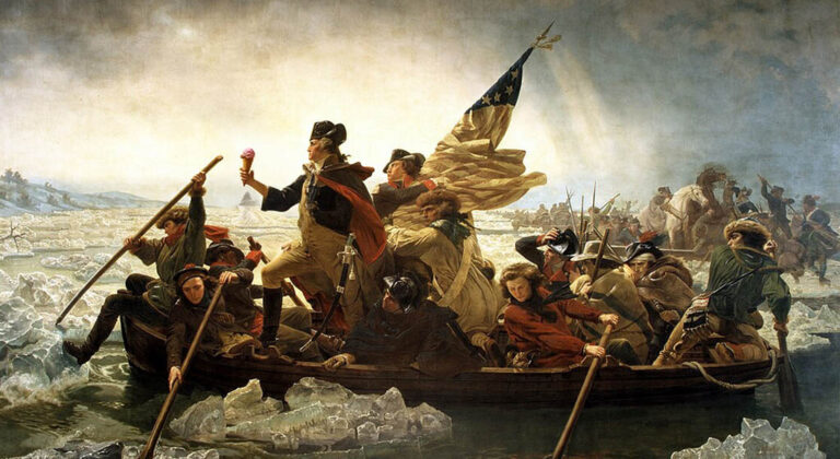 George Washington-themed historical ice cream artwork