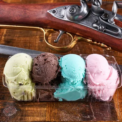 Staff preparing hand-crafted ice cream at Brookers