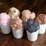 Six pints of premium Brooker's Ice Cream ready to take home.